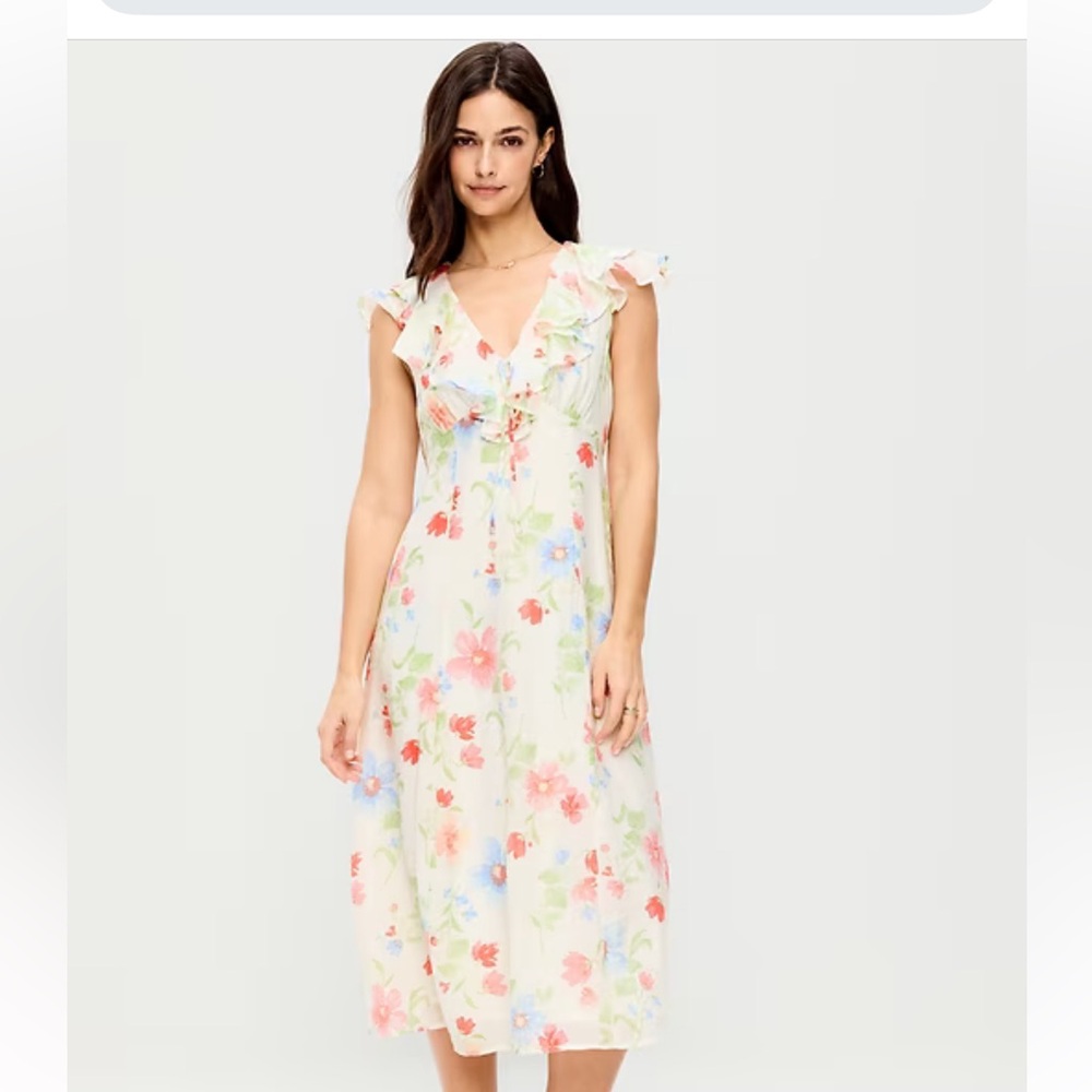 Old Navy Floral Print Fit & Flare Midi Dress